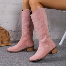 여성 댄스부츠 라인댄스 가죽 신발 웨스턴 플랫폼 부츠