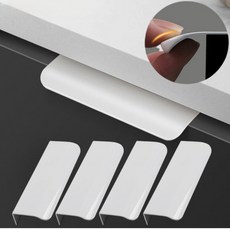 마이굿즈 못이 필요 없는 강력 접착 무타공 손잡이 싱크대 서랍 가구 방문 4p, 화이트 4p 1세트