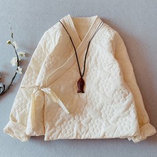 개량 한복 누빔 하나의사이즈 저고리 베이지색상