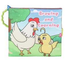 嬰幼兒動物主題布書 響紙益智早教識圖認字軟布書 小雞款, 5.小雞