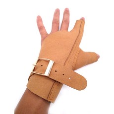 양궁 링 핑거가드 리커브 활 손가락 보호대 양손, 더블 이글 왼손 가드 브라운, 1개