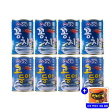 유동 꽁치 x+고등어 x+사은품 통조림, 4개, 400g