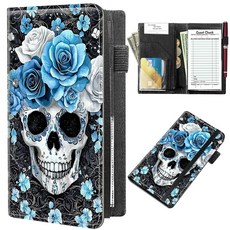 BFDHGQZC SERVER BOOKS 9인치 FOR 9CM 12 WAITRESS 22, Skull With Blue White Roses, 5X7"