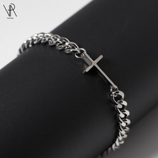 VARAM 써지컬스틸 무변색 십자가 체인 팔찌