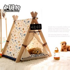 廠家直發小斑鳩寵物帳篷可拆洗大狗籠子貓狗窩博美貴賓狗狗用品寵物窩 LH5P, 方頂黃波浪,小號（含厚墊）, 1個