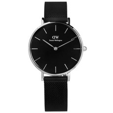 DW Daniel Wellington Classic Petite 經典米蘭編織不鏽鋼手錶 黑色 32mm