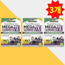 네이처스앤서 삼부커스 블랙 엘더베리 구미젤리 30개 Elderberry 3개, 30정