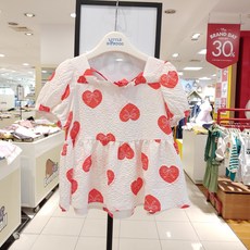 리틀밥독 여름신상 아동 키즈 여아 아동 키즈 여아 몬트 러블리 시어서커 블라우스