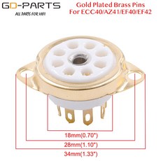 섀시 마운트 유로 튜브 소켓 ECC40 EL41 EF40 EF42 AZ41, Golden