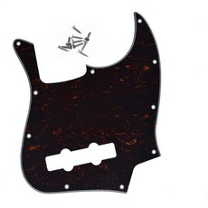 KAISH 4 String J Bass Style Pickguard Scratch Plate for USA멕시코 Jazz Jass Silver Mirror, Red/Black Tortoise, 1개