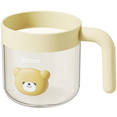 ECOCO 意可可 兒童洗漱杯 帶手把 小熊造型 食品接觸材質 防摔, E25111奶油色, 1個