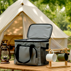 디프 다용도 캠핑 피크닉 방수 8mm 단열폼 보온보냉가방 쿨러백 15L 보냉백, 1개, 그레이