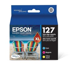 EPSON T127 DURABrite 울트라 잉크 표준 용량 컬러 콤보 팩 (T127520) 일부 Epson 스타일러스 및 워크포스 프린터용 시안