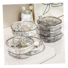 회전형 액세서리 보관함 투명 아크릴 주얼리 정리함 반지 귀걸이 목걸이 수납 탁상 인테리어 보석함