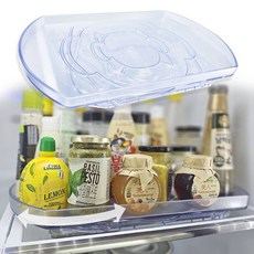 라임하우스 360도 냉장고정리 트레이 투명 냉장고 턴테이블 수납 용기 바구니 회전, 2단