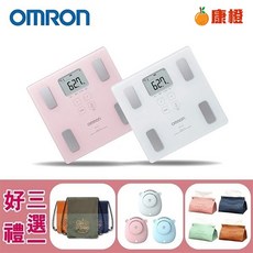 【歐姆龍OMRON】體重體脂計HBF-217，精準測量體脂，好禮3選1, HBF-217粉紅+迷你萌熊風扇, 1個