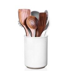 LoeJan 식기 홀더 엑스트라 라지 식기 그릇 안정적인 세라믹 식기 정리함 주방 카운터 농가 장식용 요리 도구 정리함 세트 블루, E-화이트