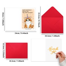 嗨購 創意可愛貓咪趣味派對生日快樂邀請祝福賀卡組合, 1個