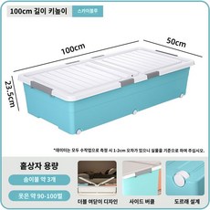 좁은 공간 정리 가정용 인테리어 멀티 대용량 이불 경량 박스 보관 납작 빅사이즈, 스페셜 투피스, 스카이블루-롱키높이[100x50x23.5cm]
