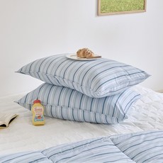 _ ON 젤라또 베개커버 40x60 블루그린 스트라이프, _ [26SS신상] ON 젤라또 베개커버 40x60 블