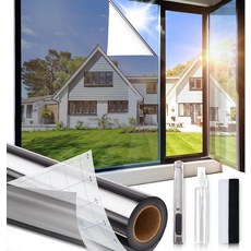 원웨이 프라이버시 윈도우 필름 3개의 도구가 포함된 태양 차단 가정용 열 및 자외선 틴트 쉽게 설치할 수 있는 DIY 사무실 창문 덮개는 보이지 않습니다 17.5 x 78.7 인치