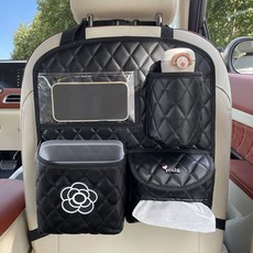 유니크한 뒷자석 뒷자리 시트백 수납함 차량용, 9. 동백-블랙 봉투