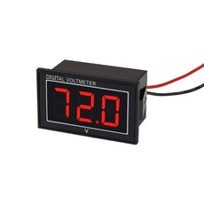 고성능 디지털 전압계 배터리 미터 게이지 전압 디스플레이 골프 카트용 방진 12V 24V 36V 48V 60V 72V, Red, 5 to 130V
