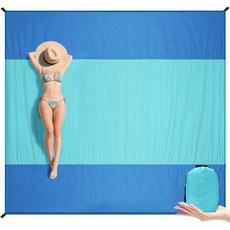 엑스트라 라지 방수 해변 담요 모래 방지 - 210x200cm(6.9피트 x 6.6피트) 오버사이즈 피크닉 매트 말뚝 및 휴대용 가방 포함 캠핑 여행 가족을 위한 접이식, 엑스트라 라지 방수 해변 담요 모래 방지 - 210x2, 1개