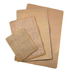 劍麻貓抓墊 耐磨防滑 貓咪磨爪板 保護家具 多尺寸 大號 50x80cm, 天然劍麻色, 1個