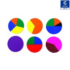 초등 수학교구 분수개념 원형 조각퍼즐 학습기 수원리 초등수학, 1개