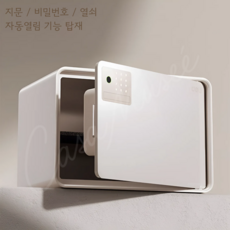 까사뮤제 미니금고 스마트금고 가정용 개인사무실 소형 금고, 비밀번호 기능, 25cm (분리칸 있음), 글로시 화이트