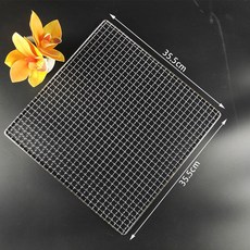 精選優品 304不鏽鋼燒烤網，食品級烤箱網，加粗加密戶外烤肉網，烘焙冷卻瀝油多用途, 1個, 長35.5厘米x寬35.5厘米, 長35.5厘米x寬35.5厘米