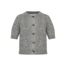 문테 버튼 반소매 가디건