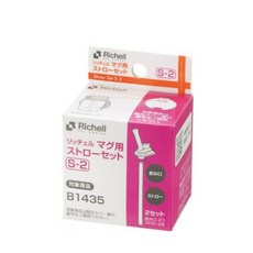 【Richell 利其爾】Miffy米飛吸管水杯, 1個, 補充吸管S-2_2組入, 粉白