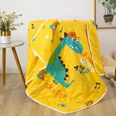 아르바니 사계절 어린이집 낮잠이불 리버시블 5color 단품 블랭킷 단품 아기 차렵이불, 공룡옐로우
