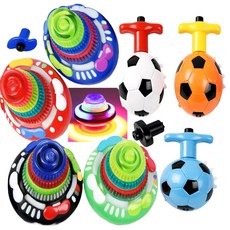 팽이 LED 축구공 팽이 LED UFO 팽이 배틀팽이 뮤직팽이 장난감-색상임의, LED축구공팽이(색상임의발송), 1개