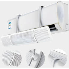 COVERONE 시원한 바람 조절 에어컨 윈드 디플렉터 벽걸이형 바람막이 조절 패널 통풍구 커버, 1개, 흰색 16.5cm*52-90cm