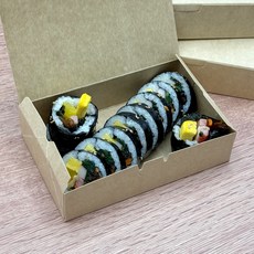 크라프트 김밥 한줄 도시락 기름방지 특수지 포장 용기, 1개, 25개