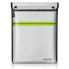 BOECIOG 업그레이드된 내화성 문서 가방 38.1 x 27.9cm(15 11인치) 대용량 방수 지퍼 테두리 현금을 위한 머니 백 귀중품 여권을 안전한 보관 11s, BOECIOG 업그레이드된 내화성 문서 가방, 38.1