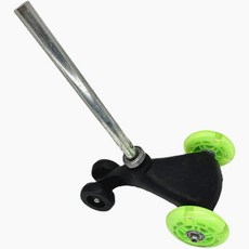 兒童扭扭車配件 寶寶搖擺車 妞妞車前後輪 閃光靜音軲轆輪胎 腳架含輪子 通用型兒童車配件 全套三角架靜音滑行, 1個, 圓管前三角*綠色靜音閃光輪+工具