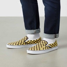 반스 VANS 클래식 슬립온 - 체커보드 다크 엘로우:브라운 / VN000DAHD621 37K211 71C290