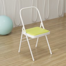 화이트 요가의자 PU 필라테스 휴대용 접이식 체어, 기본 색상, 1개
