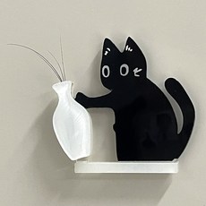 고양이 자석 반려동물 수염 보관 냉장고 마그넷, 블랙