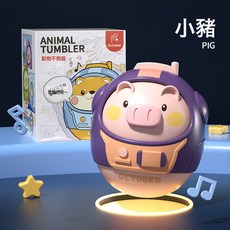DFMEI 網紅兒童不倒翁嬰兒玩具大號動物可咬搖鈴不倒翁早教安撫玩具, 1個, 萌趣風鈴不倒翁-粉豬(OPP袋):如圖