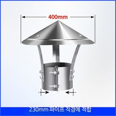 야외 배관 굴뚝 커버 연통 배관캡 연통 레인캡 실외용, 1개