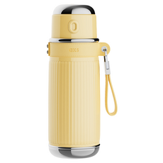 AKS 316 스테인리스 스틸 레트로 휴대용 보온병, 1개, 옐로, 850ml