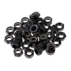 shangren 롱보드 및 스케이트보드용 2x 스케이트 트럭 액슬 너트, 블랙, 탄소강, 2개