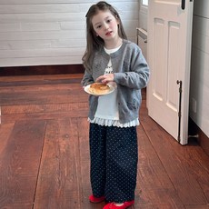 [또또데이] 여아 그레이 자수 가디건 120-160