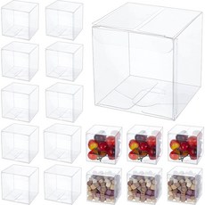 30개 PVC 투명 사탕 포장케이스 7x7x7cm, 분명한, 1세트