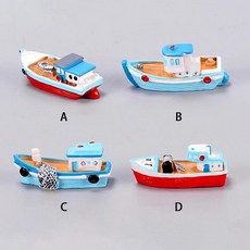 보트 요트 지중해 바다 모델 입상 수족관 장식 공예 미니어처 홈 요정 정원 액세서리, [01]onesize, 1) A, 1개
